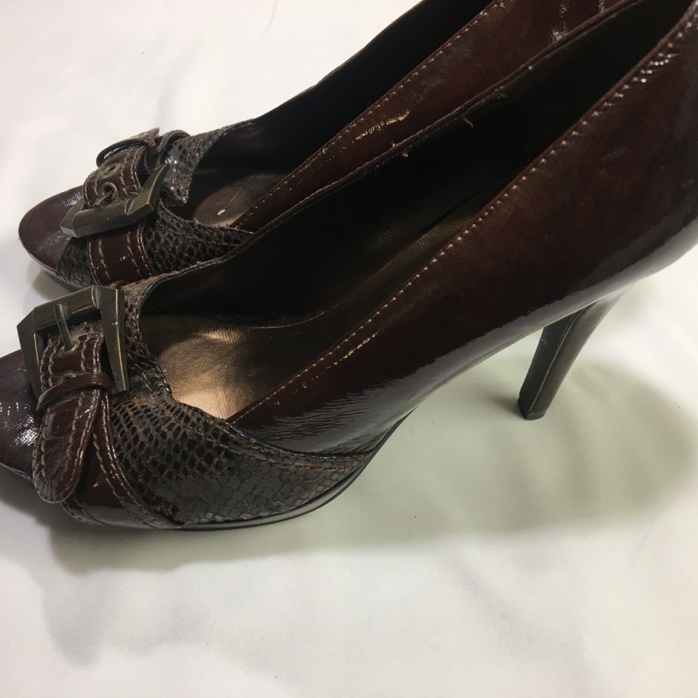Maurices Women's Peep Toe Heels Brown 8.5M - Picture 6 of 8